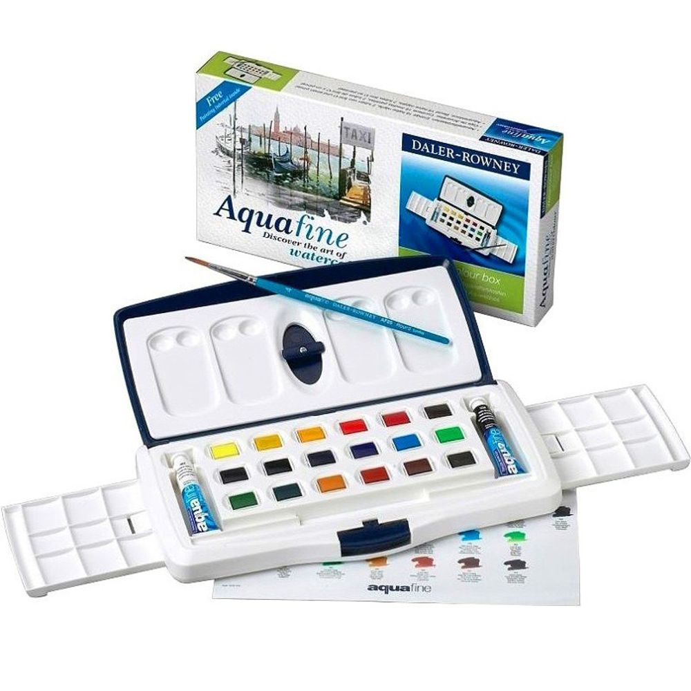 Краска акварель Aquafine Набор акварельных красок в тубе и кюветах 1+18 шт, Daler Rowney D131900027
