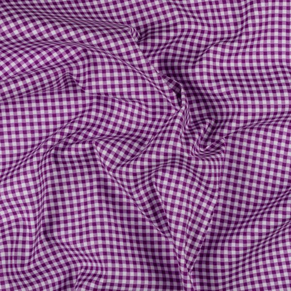 Ткань для пэчворка Peppy Бабушкин сундучок, отрез 50х55 см, 140 г/м², БС-51 клетка фиолетовый, Peppy