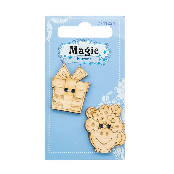 Украшения декоративные пуговицы Букет цветов, 2 шт, Magic Buttons BBL021-MX-V