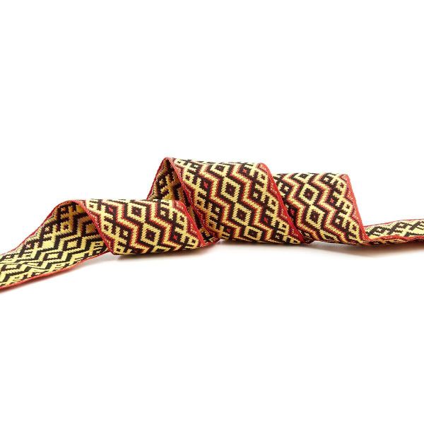 Лента (тесьма) жаккардовая 50.0 мм / 25±1 метров, рис. 9433, (красный) С3379Г17