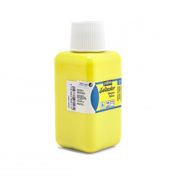 Краска для ткани непрозрачная Setacolor Opaque 250 мл, 296-017 лимонно-желтый, Pebeo, 296-017