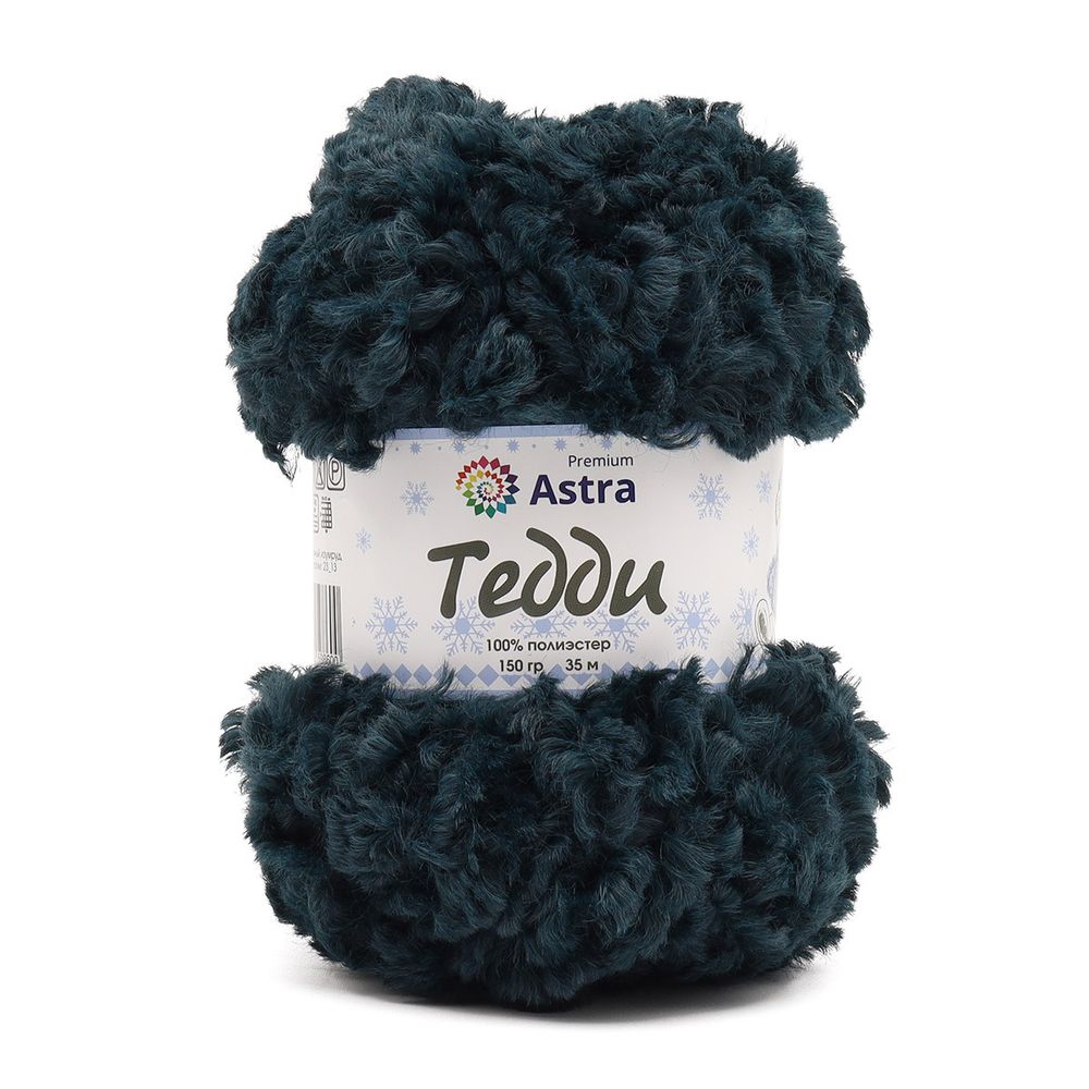 Пряжа Astra Premium (Астра Премиум) Тедди букле / уп.1 мот. по 150 г, 35 м, 04 темный изумруд