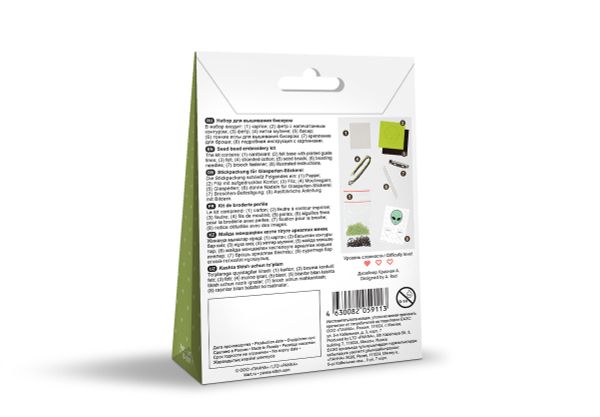 Набор для вышивания бисером Klart, Брошь Инопланетянин, 4,5х5 см