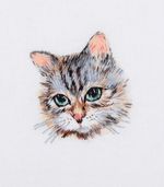 Набор для вышивания нитками Panna Живая картина JK-2278, Котенок, 6х7 см