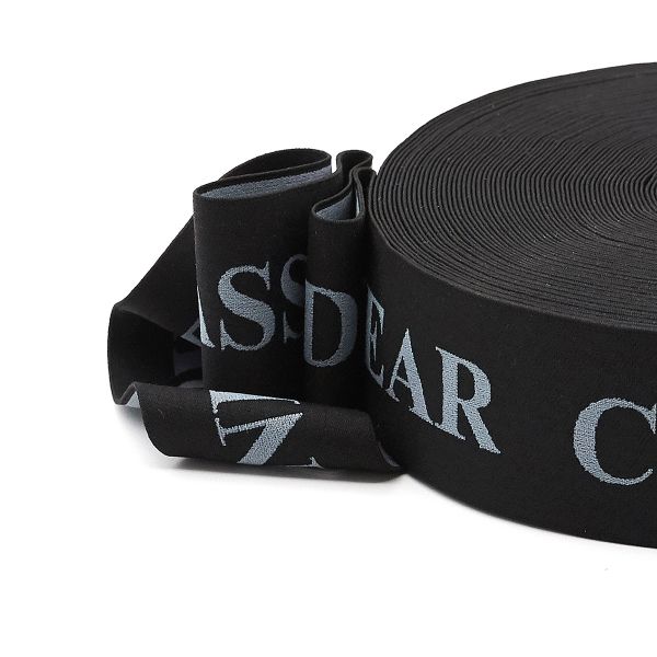 Резинка декоративная жаккардовая 50.0 мм / 25 метров, CLASSIC UNDERWEAR, черный/2015 серый