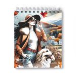 Артбук (Скетчбук), блок белый, запечат.пластик.обл. 500мкр., жест.подложка, 100 г/м² 175*200 мм на гребне 80 л. 2 шт., Погожий день 01384, Светоч, А167