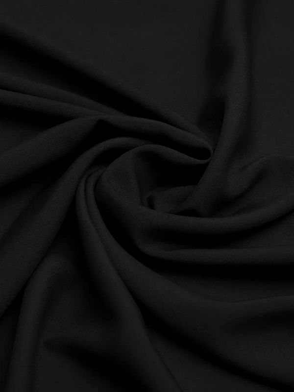 Штапель 110 г/м², 145 см / 2 метра, TBY-Vi-30-12.2, цв.12 черный