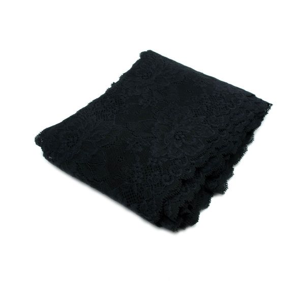 Кружево бельевое эластичное 170 мм / 10 м, т.синий