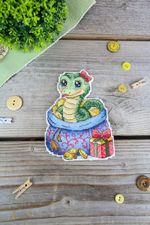 Набор для вышивания нитками МП Студия Р-1142, Денежная змея, 12х9 см