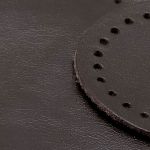 Набор заплаток пришивных из кожи, круг ⌀4см, 6см и 8см, с перфорацией, 3 шт, 100% кожа (03 темно-коричневый), 9401