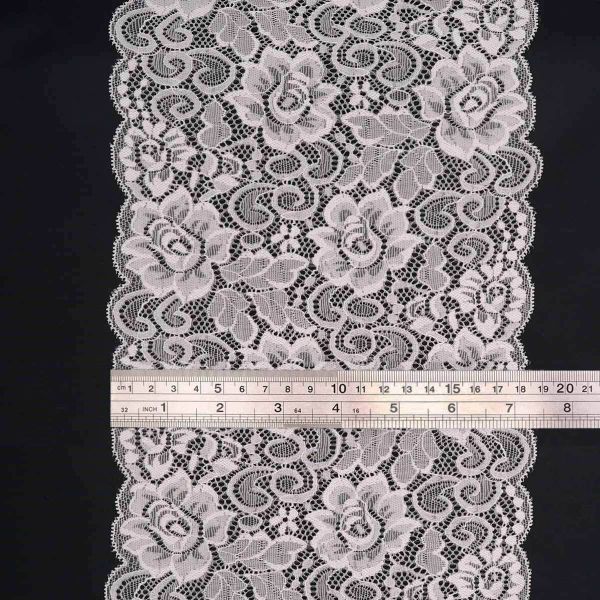 Кружево бельевое эластичное 175 мм / 13.72 метра, белый, 3AR3773
