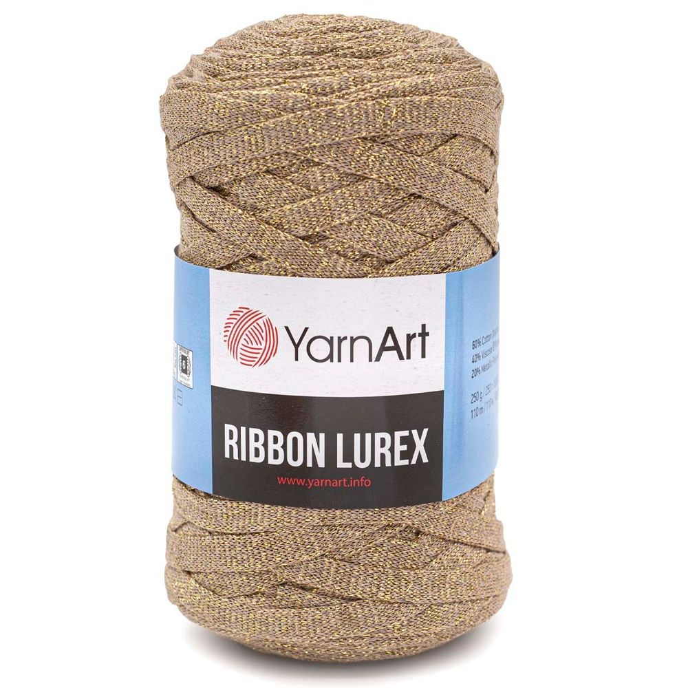 Пряжа YarnArt (ЯрнАрт) Ribbon Lurex / уп.4 мот. по 250 г, 110м, 735 капучино