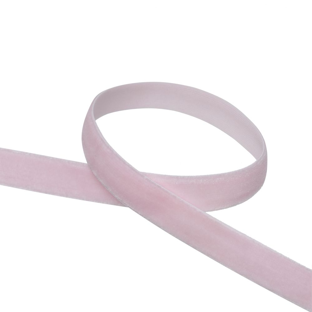 Лента бархатная (тесьма) эластичная 12.0 мм / 16.5±0.5 метра, №607 (13-2800) розовый, Blitz VRE-12