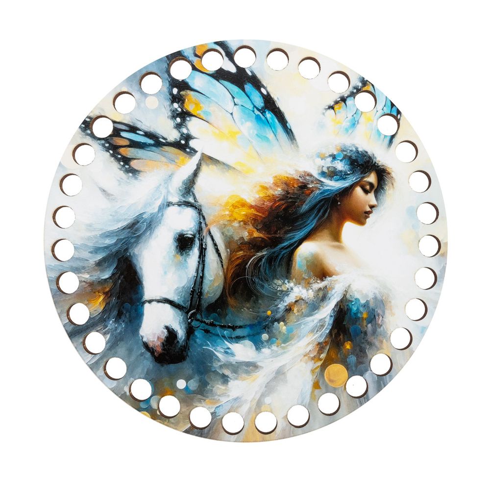 Набор донышек для вязания Глянцевый фанера ⌀15х0.4 см, 2 шт, 09 Фэнтези, Love2art ДВ-01