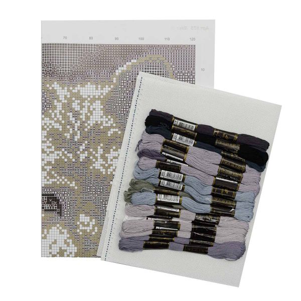 Набор для вышивания нитками Hobby&Pro, Белые волки, 29х23 см