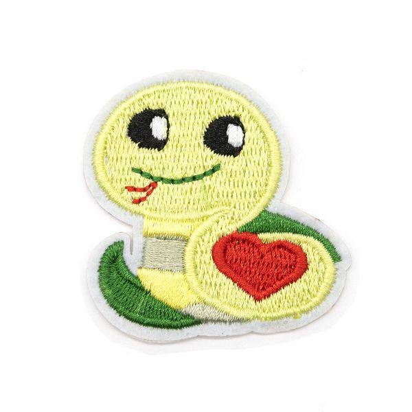 Термоаппликация Змейка с сердечком, зеленая 4,5х4,9см, Hobby&Pro