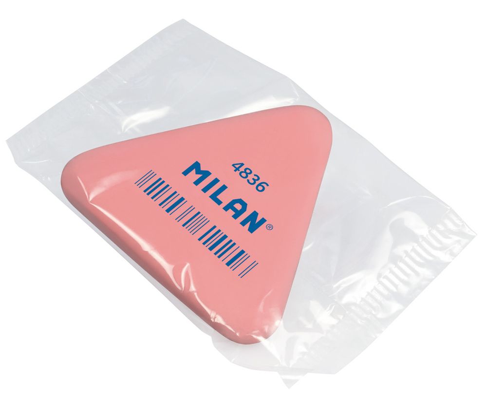 Ластик треугольный гибкий мягкий из синтетического каучука 5х4.4х0.7 см, 36 шт, PNM4836RCF розовый, Milan 100068078314