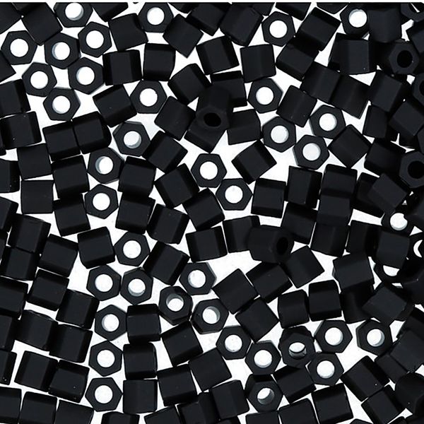 Бисер Toho 11/0 Hexagon 2 (2.2 мм), 25 г (5х5 г), 0049F черный матовый