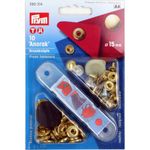 Кнопка Альфа (S-образная) ⌀15 мм, 10 шт, латунь, под золото, Prym 390314