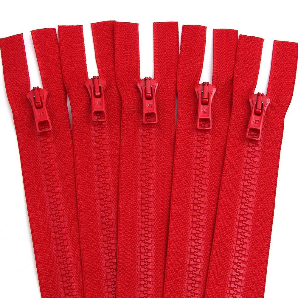 Молния трактор Arta Т6 (6 мм) 1 зам., разъем., 90 см, цв. 008 красный, уп.5 шт