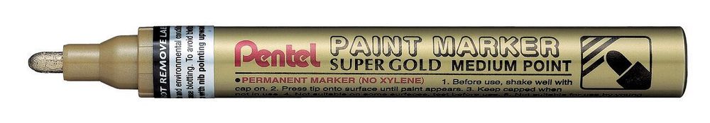 Маркер перманентный Paint 4.5 мм, пулевидный 12 шт, MMP10-X золото, Pentel