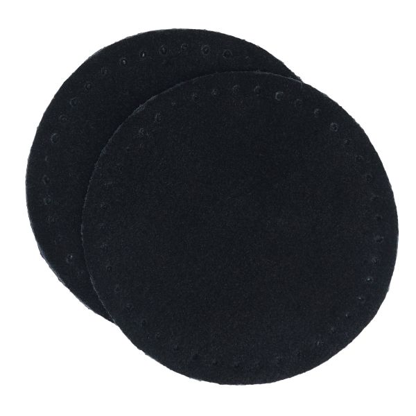 Заплатки пришивные из замши, круг ⌀6см с перфорацией, 2 шт, 100% кожа, 20 черный, 59111