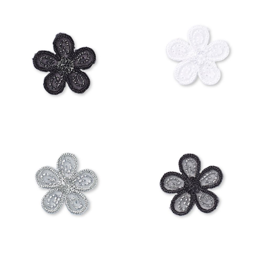 Аппликация самоклеящаяся/приутюживающаяся Цветы черный цв, мал, Prym
