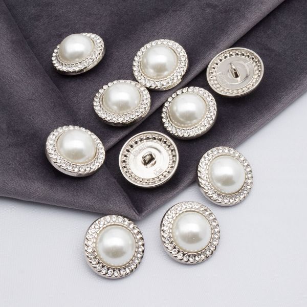 Пуговицы на ножке 36L=23 мм, металл, Silver (серебристый), 10 шт, MP15