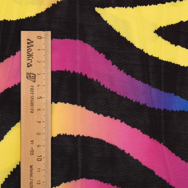 Сетка бельевая эластичная 120 г/м², шир.150 см / 1 метр, T-066, цв.1 цветная полоска /T-066.1.1/