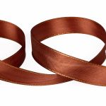 Лента атласная 2-сторонняя с метанитью 20.0 мм / 33±2 метра, 037 коричневый/золото, Gamma AL-20M