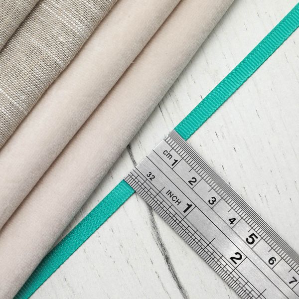 Лента репсовая (в рубчик) 6.0 мм, 121 бирюзовый, уп.18,28 м