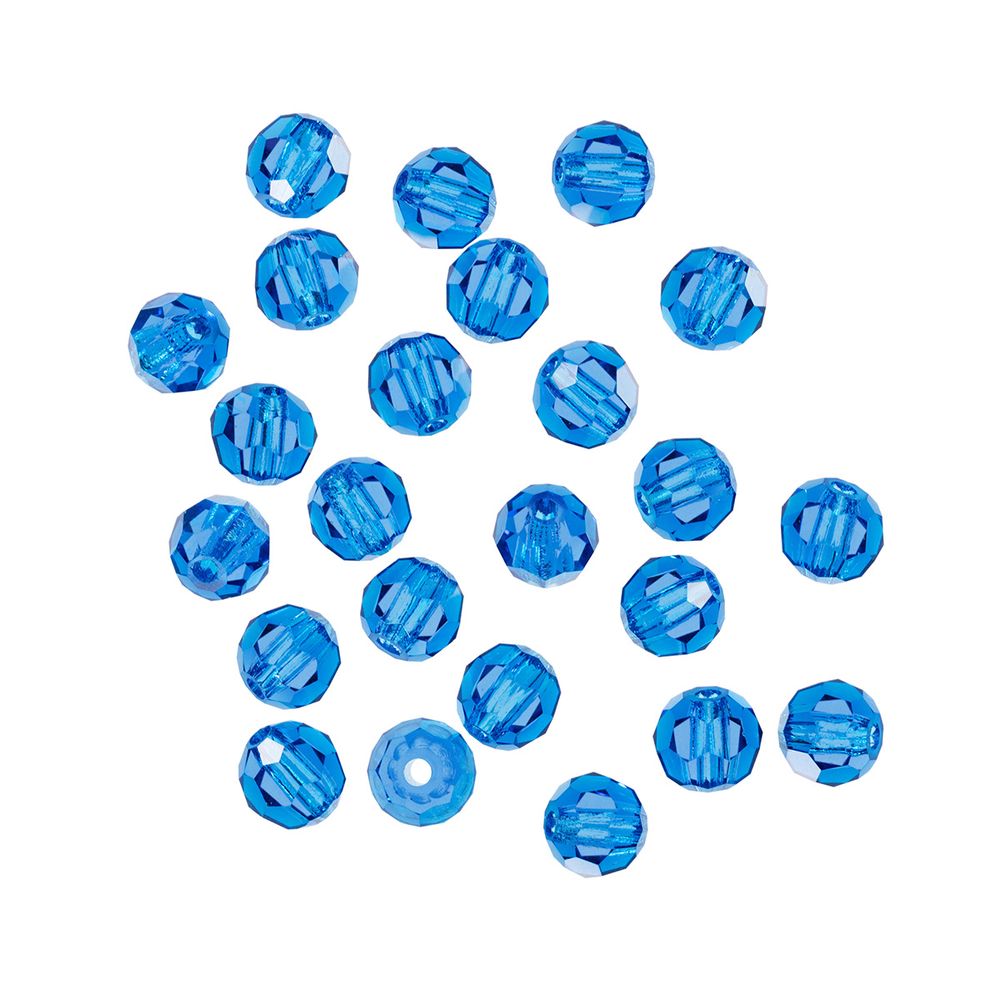 Бусины стекло ⌀4 мм, 24 шт, синий/cap.blue, Preciosa 451-19-602