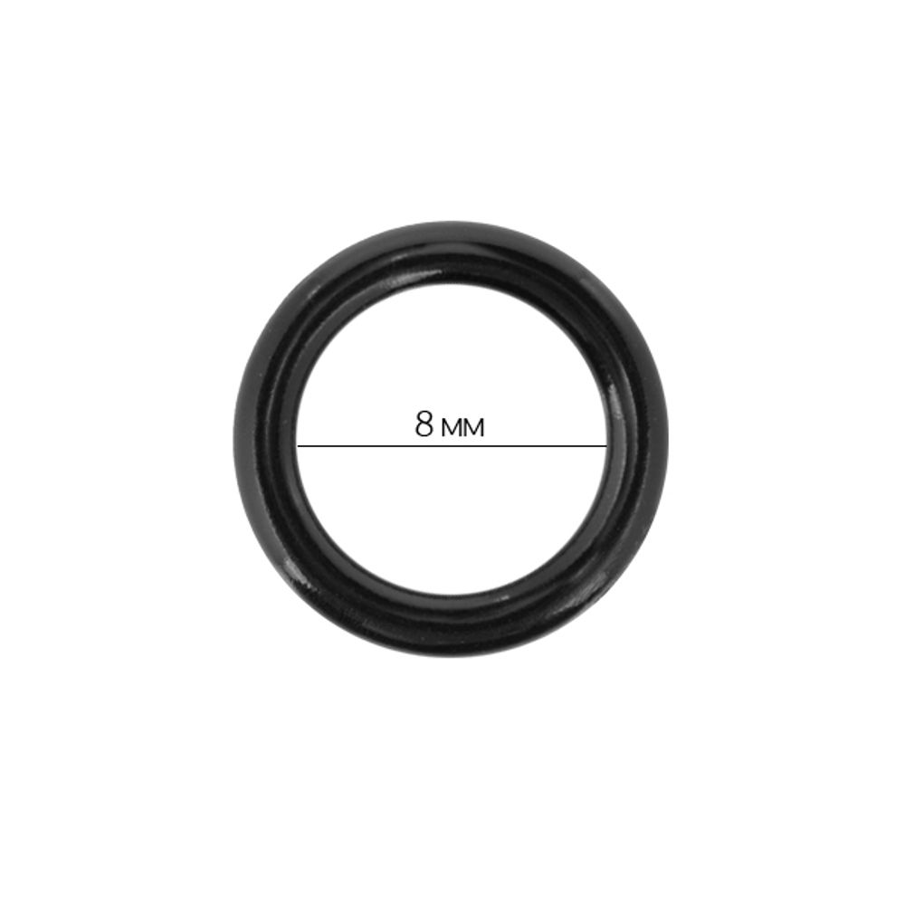 Кольца для бюстгальтера пластик ⌀8.0 мм, 170 черный, Arta, 50 шт