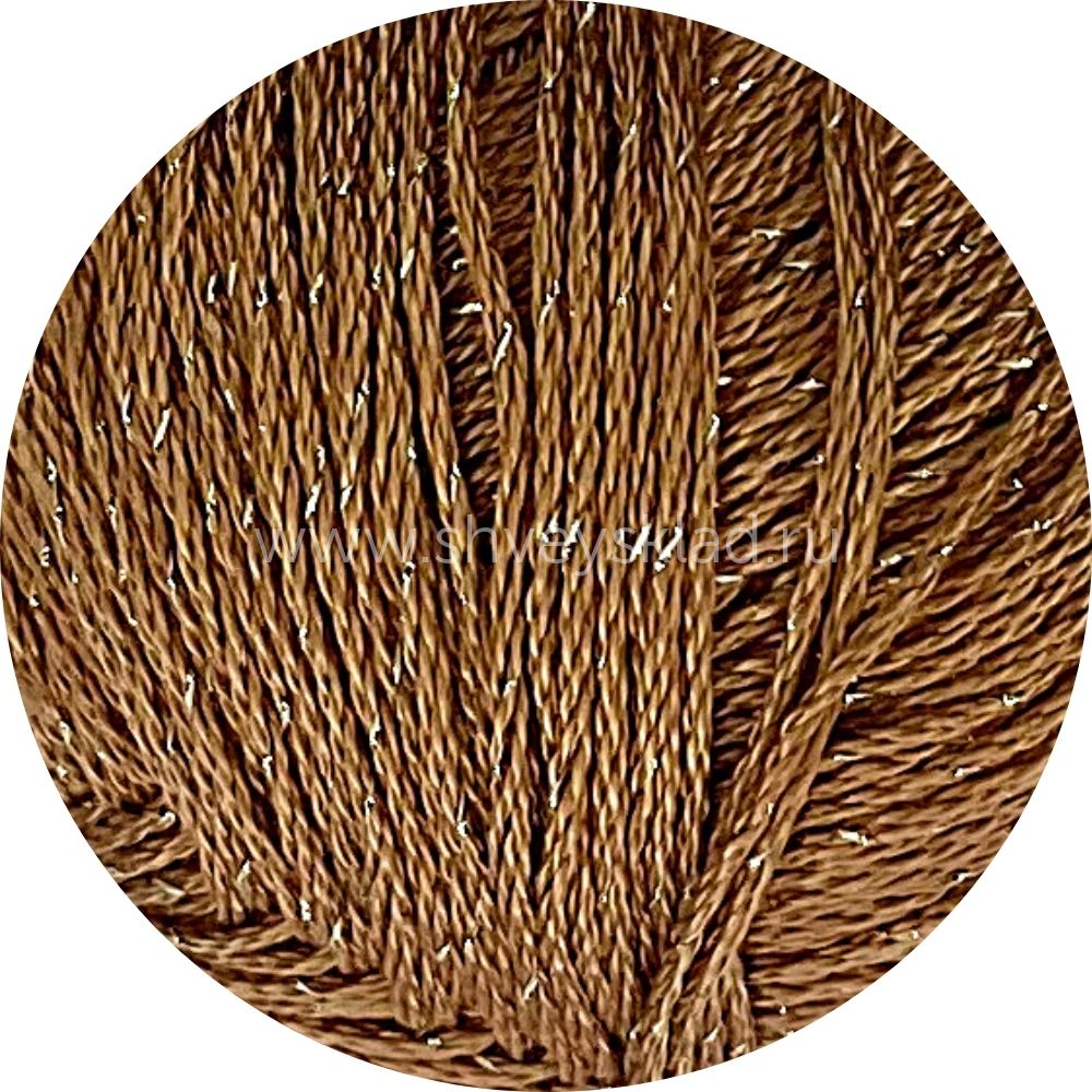 Пряжа Пехорка Блестящее лето / уп.5 мот. по 100 г, 380м, 416 светло-коричневый