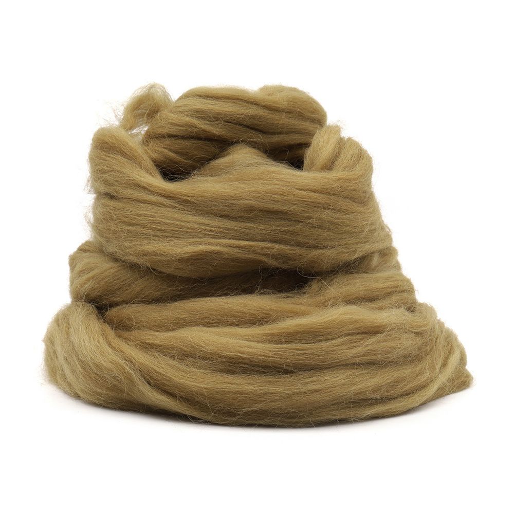Шерсть для валяния Троицкая полутонкая 100%, 100 гр. цв.494 светлый хаки
