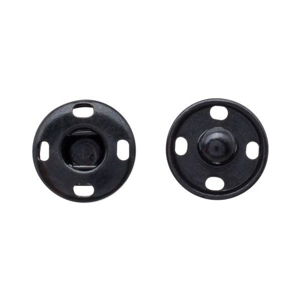 Кнопка пришивная металл ⌀10.0 мм, 24 шт, блистер, черный, CSC 27439