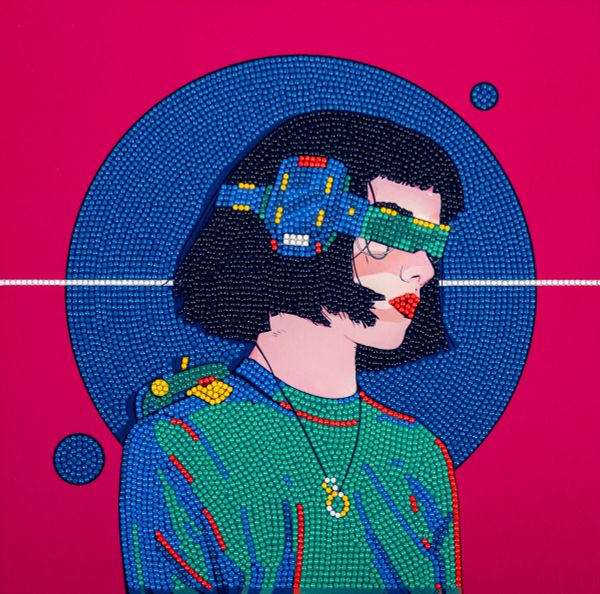 Алмазная (кристальная) мозаика Фрея ALBP-301, постер Кибер девушка, 30х30 см