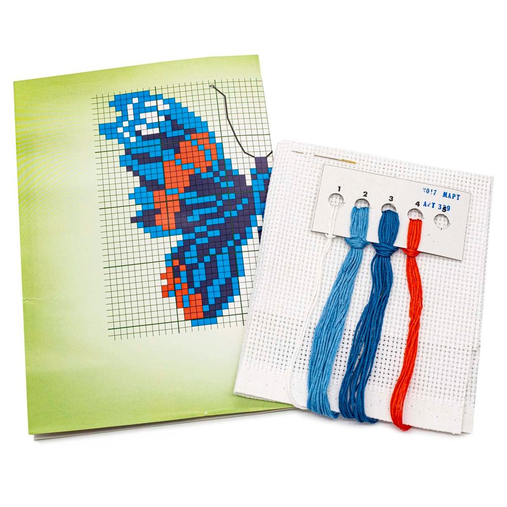 Набор для вышивания нитками РС Студия, Бабочка синяя 11х13 см