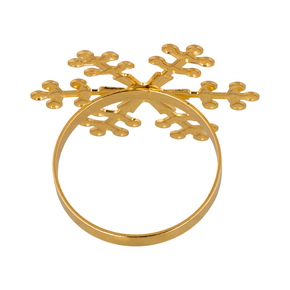 Кольцо декоративное для салфеток ⌀5 см, h4 см, №01 снежинка/золото, Stilerra PFH-045