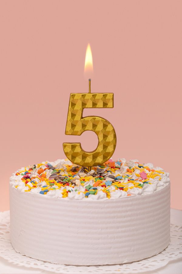 Свеча для торта Цифра 5, 18.4 г, 12 шт, Boomzee BCD-14