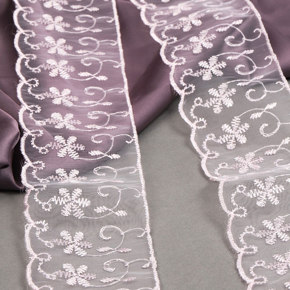 Кружево капроновое 65 мм / 13.7 м, 30011 цв.004 розовый, Kruzhevo