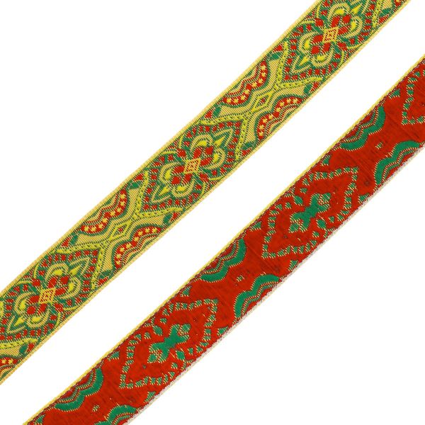 Лента (тесьма) жаккардовая 24.0 мм / 25±1 метров, рис. 9192, желтый, С1852Г17