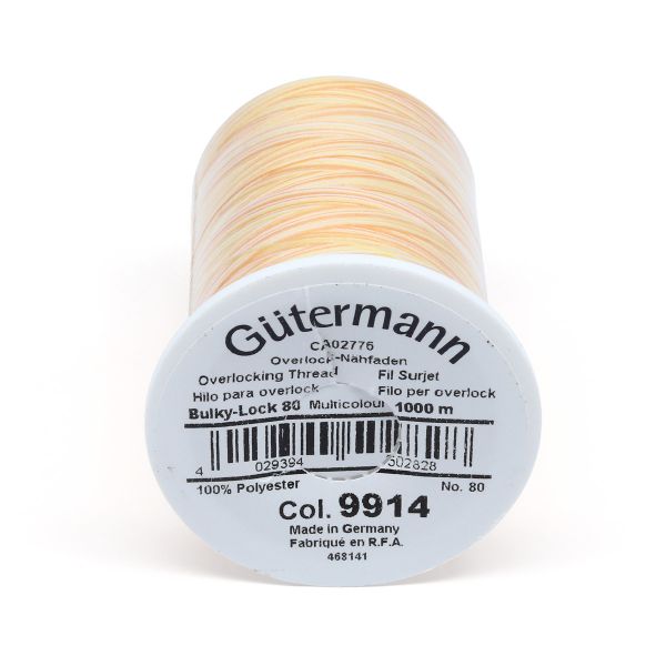 Нитка текстурированная Gutermann Bulky-Lock 80 multicolor, 1000 м, 9914, 1 катушка