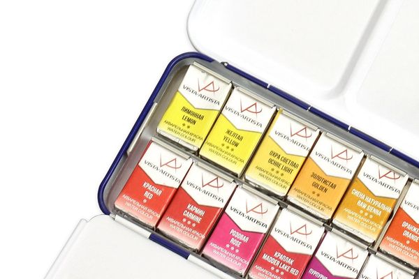 Пенал для акварели на 12 кювет WMB-12, 03 -синий/blue, Vista-Artista