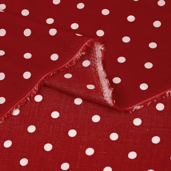 Штапель в горошек 90 г/м², 145 см / 2 метра, TBY.Vidt.07 цв.красный