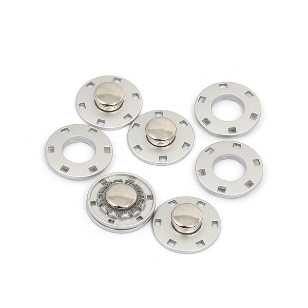 Кнопка пришивная металл ⌀21.0 мм, TBY-S0008, цв.никель матовый уп. 20 шт, TBY