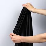 Атлас стрейч для нижнего белья 107 г/м², 125 см / 0.5 метра, 0180 цв.черный