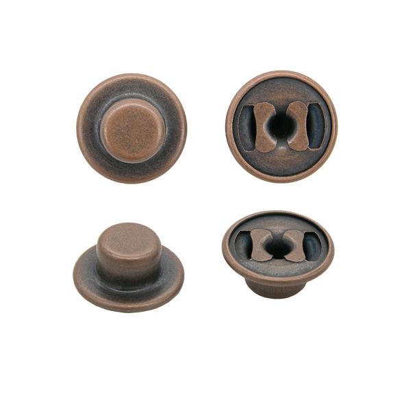 Кнопка клямерная ⌀17.0 мм, медь, (ЧАСТЬ C), 50 шт, S090654, BIG