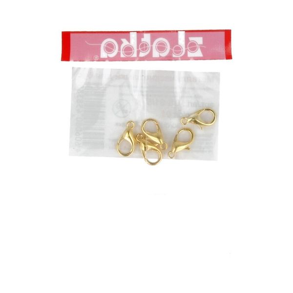 Замок для бус карабин 12 мм, 5 шт, №01 золото, Zlatka DS-01/5