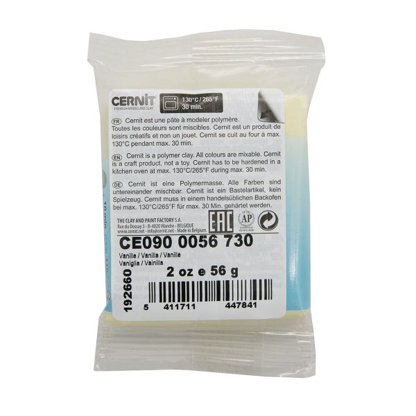 Полимерная глина Cernit №1 запекаемая, классическая 56-62 гр, 730 ваниль
